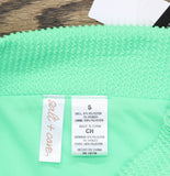 Salt + Cove Juniors Ribbed Banded High-Waisted Swim Bottoms Mint Tea Green S