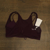 Becca Womens Muse Mesh-Overlay Bikini Swim Top 733257 Aubergine Purple L