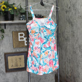Swim Solutions Bow Front Swimdress One Piece 807158 Tropic Twist White Multi 16