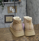 Wild Fable Womens Missy Platform Booties with Memory Foam Insole Beige Brown 8M