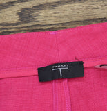 T Tahari Womens High Rise Wide-Leg Pants Ankle THF52002 Tulip Pink 8