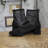 A New Day Celaena Mesh Mid-Calf Boots with Block Heel 94568457 Black 7.5M