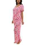 Roudelain Womens Valentine's Fairytale Pajama Shirt Top EJJE319M Cowgirl Pink L