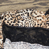 INC International Concepts Lace-Trim Short Pajama Cami Top Cheetah Brown M