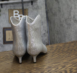 On 34th Womens Aatira Tulip Booties 10019682200 Silver Glitter Gray 6M