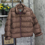 Wild Fable Bow Gingham Puffer Jacket 94658833 Brown Check 2XL
