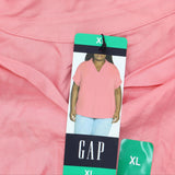 Gap Womens Collared Short Sleeve Blouse Shirt 1770095 Pink XL