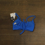 Salt + Cove Rib Scrunch Scoop-Neck Bralette Bikini Top Cosmic Cobalt Blue XS