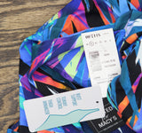 Swim Solutions Tropical Leaves Bow-Front Swim One Piece Dress Black / Multi 16