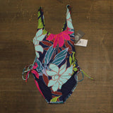 Vince Camuto Womens Side Lace-up One-Piece Swimsuit V1J599 Blue Multi 4