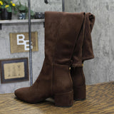 Michael Michael Kors Womens Suede Braden Riding Boots 40F2BNMBES Mocha Brown 5M