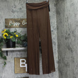 Steve Madden Womens Mesh Wide Leg Swim Cover Pants 6107043S Espresso Brown S