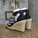 Toms Womens Marisol Platform Wedge Shoes 10016380 Black 7.5M