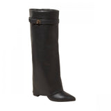 A New Day Womens Tambra Fold Over Tall Boots 90975074 Black 9.5M