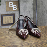 A New Day Womens Serafina Heels Rhinestone 94661783 Burgundy Red 7.5M