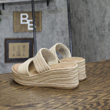 Universal Thread Womens Kayli Jute Two Band Wedge Heels 93320357 Tan Brown 6.5M