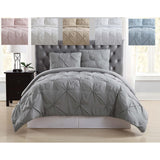 Truly Soft Pleated Duvet Set 3-Piece 72236640034 Ivory  Off White Full/Queen