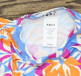 Roxy Womens Long Sleeve Rashguard Shirt Top 434003087 Multi Floral Blue XS