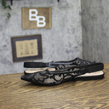 A New Day Womens London Lace Sling Back Bow Flats 94303525 Black 8M