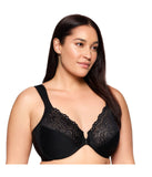 Glamorise Womens WonderWire Front-Closure Underwire Bra 1245 1245 Black 40B