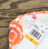Anne Cole Tie Dye Foulard Twist Bandeau Bikini Swim Top Pink / Orange Multi S