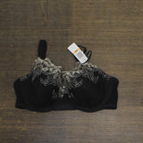 Paramour Womens Aura Embroidered Contour Bra Demi Coverage Black Champagne 40DD