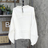City Chic Women's Apparel Womens Angel Funnel Neck Cotton Rib Sweater Vanilla M
