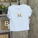 Wild Fable Womens Pointelle Short Sleeve Pajama Top 1003766998 Light Blue L