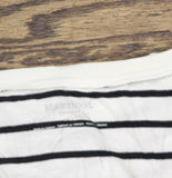 Motherhood Maternity Sleeve Side-Ruched Maternity T-Shirt White Black Stripe L