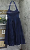 Aqua Womens Woven Halter Midi Dress IDM11261 Navy Blue M