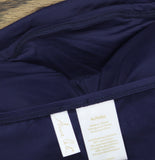 Anne Cole Womens Solid Twist Front Shirred Bandeau Tankini Swim Top Navy Blue XL