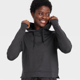 All In Motion Womens Soft Stretch Hooded Sweatshirt 90612705 Heathered Black XL