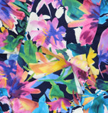 Swim Solutions Garden Swan Triple-Tiered Tankini Swim Top Navy Blue Multi 12