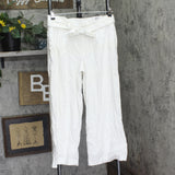 Charter Club Womens Lush Garden Belted Cropped Pants 100144377MS Bright White 10