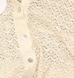 PQ Blake Button Down Crochet Cover Up Shirt Biscotti Off White Lurex M/L