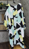 Raviya Womens Plus Size Printed Open-Front Kimono Cover Up Yellow Abstract 0X