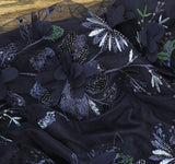 Aidan Mattox by Adrianna Papell  Embroidery Mermaid Gown Dress Navy Blue 10