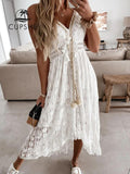 Cupshe Womens V-Neck Lace Up Slip Dress CAA05A2E063CC