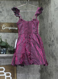 B. Darlin Juniors Corset Flutter Sleeve Fit Flare Dress K43AU17 Berry 0