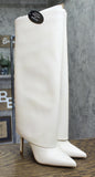 INC International Concepts Skylar Cuff Pointed-Toe Dress Boots White Smooth 5M