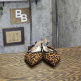 A New Day Womens London Slingback Flats Animal Print Sandals Cheetah Brown 6.5M