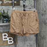 State Of Day Womens Linen Pajama Shorts 100185758MS Natural Umber Brown M