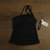 La Blanca Womens Standard One Shoulder Keyhole Tankini Swim Top LB1IG82 Black 6