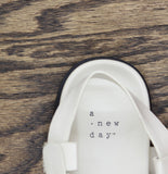 A New Day Toe Ring Cross Strap Sandals with Buckle White / Black 6M