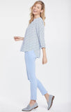 NYDJ Womens Blouse w/Pleated Back Piper Dots Blue S