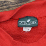 Cabin Creek Womens Vintage Holday Christmas Pullover Sweatshirt Red L