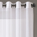 Regal Home Crushed Voile Sheer Grommet Top Single Curtain Panel White 50x63