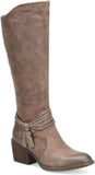 Born Womens Quinn Tassel Leather Mid-Calf Boots Taupe Distressed Brown 7M