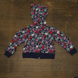 Epic Threads Floral Print Knit French Terry Full Zip Jacket Medieval Blue 4T