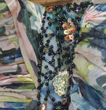 Mac Duggal Floral Metallic Embellished Halter Neck Gown Pastel Multi Blue 4